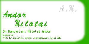 andor milotai business card
